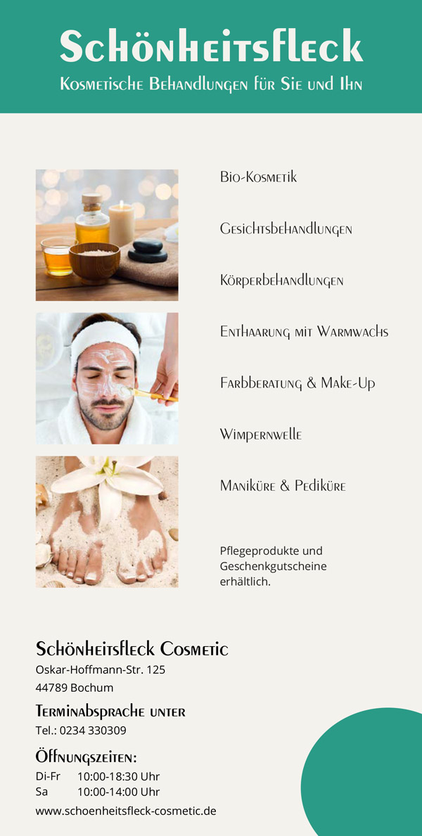 Schönheitsfleck Cosmetic Flyer 2023